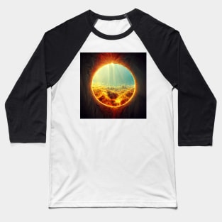 Into the Sun | Ocean on Fire Baseball T-Shirt